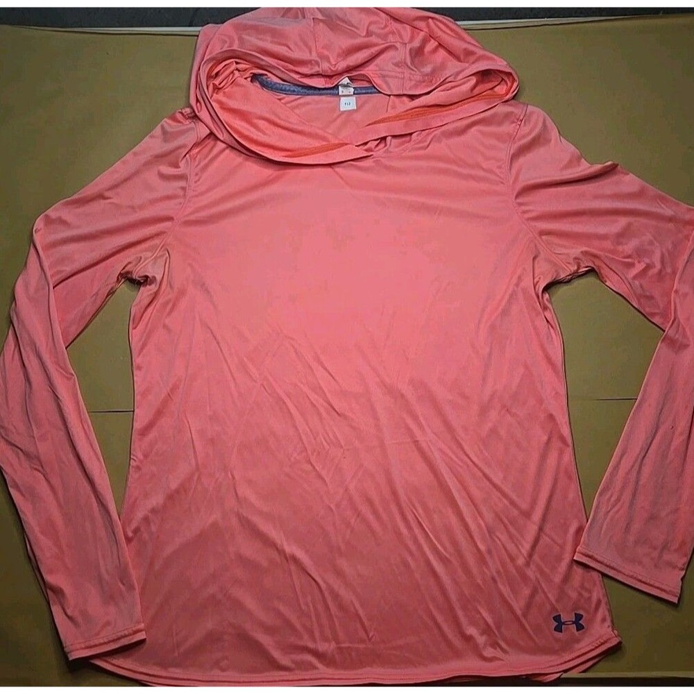 Under Armour Women's Size Large Coral AllseasonGear Fitted Long Sleeve Hoodie